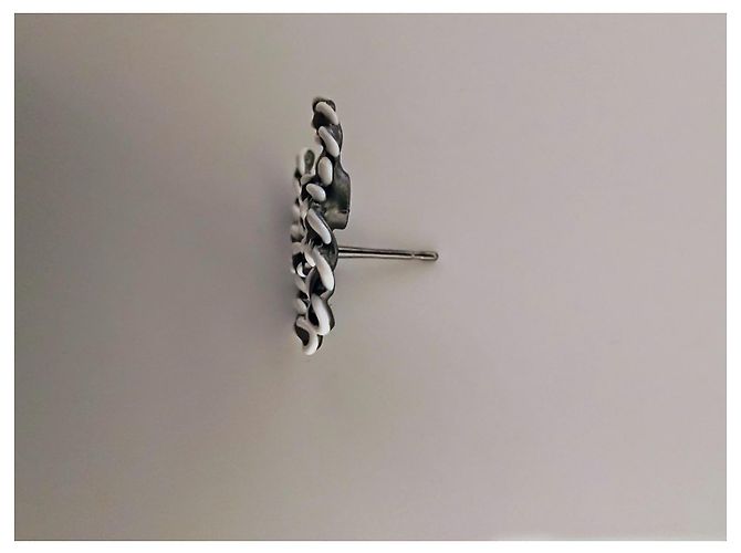 Orecchini intrecciati CC di Chanel in argento - vista 17