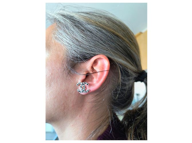Orecchini intrecciati CC di Chanel in argento - vista 20