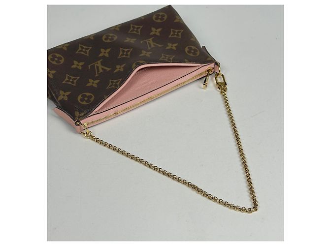 Borsa a Spalla Pallas Clutch 2 in 1 Louis Vuitton Marrone Rosa Monogramma - vista 6
