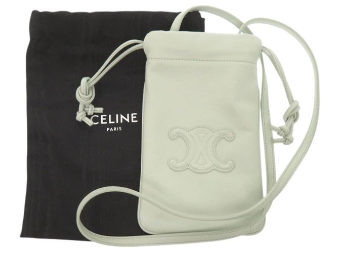 Céline Pouch per telefono con cordino Triomphe di Celine Verde chiaro - vista 2