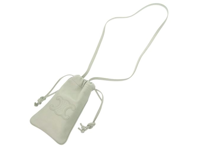 Céline Pouch per telefono con cordino Triomphe di Celine Verde chiaro - vista 5