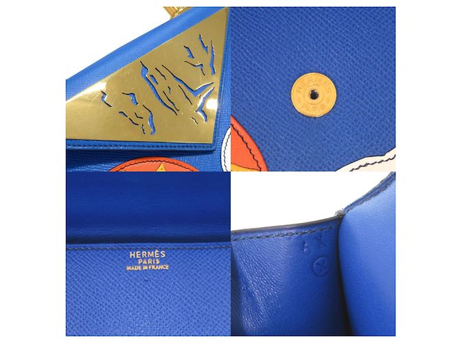 Borsa in pelle Courchevel edizione limitata Hermès Blu - vista 8