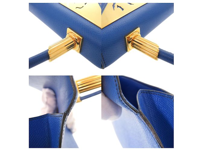 Borsa in pelle Courchevel edizione limitata Hermès Blu - vista 9