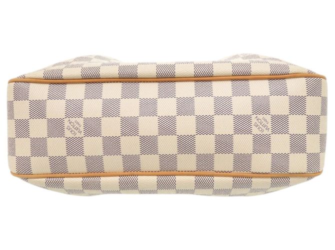 Borsa a Spalla Louis Vuitton Siracusa PM Damier Azur Bianco - vista 3