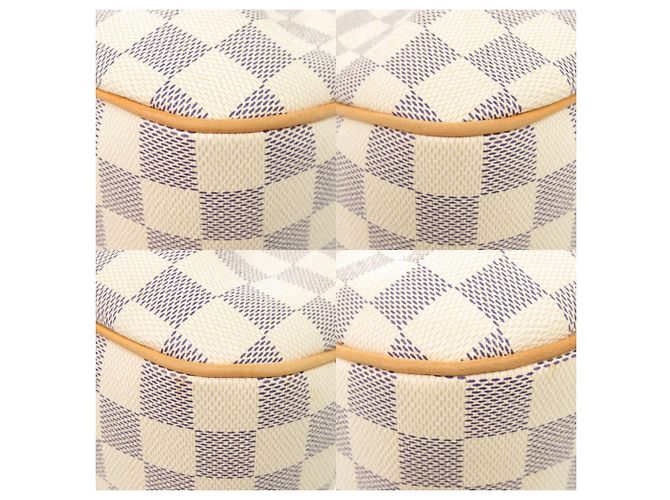 Borsa a Spalla Louis Vuitton Siracusa PM Damier Azur Bianco - vista 4