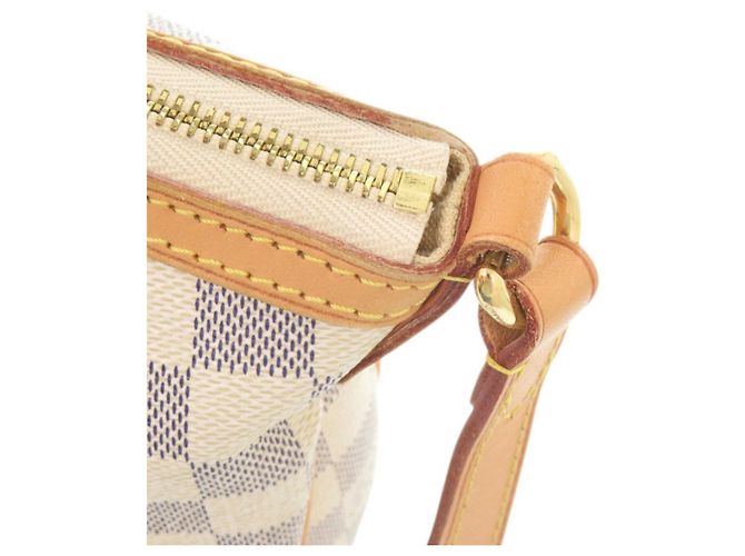 Borsa a Spalla Louis Vuitton Siracusa PM Damier Azur Bianco - vista 7