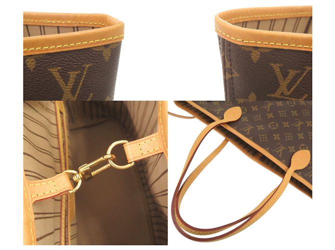 Bolso Louis Vuitton Neverfull MM Castaño Monograma - vista 7