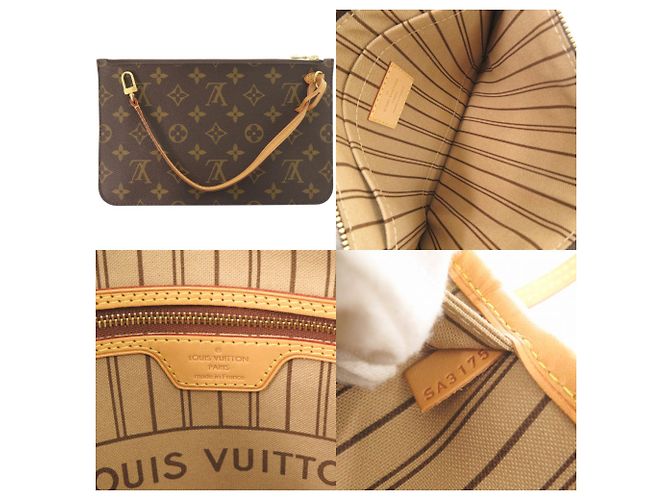 Bolso Louis Vuitton Neverfull MM Castaño Monograma - vista 9