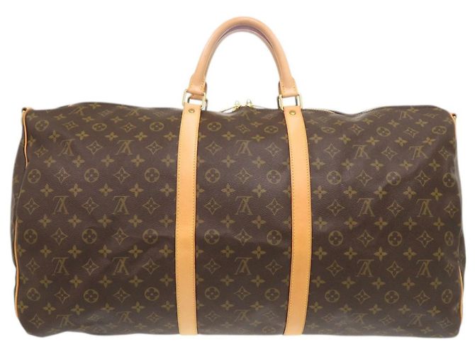 Borsa Keepall Bandoulière 60 Monogram Louis Vuitton Marrone Monogramma - vista 2