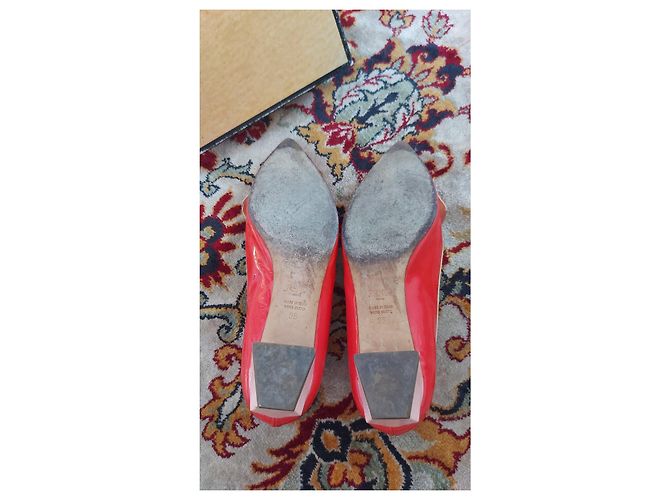 Fendi rote Lacklederschuhe mit Nieten Pink - Ansicht 6