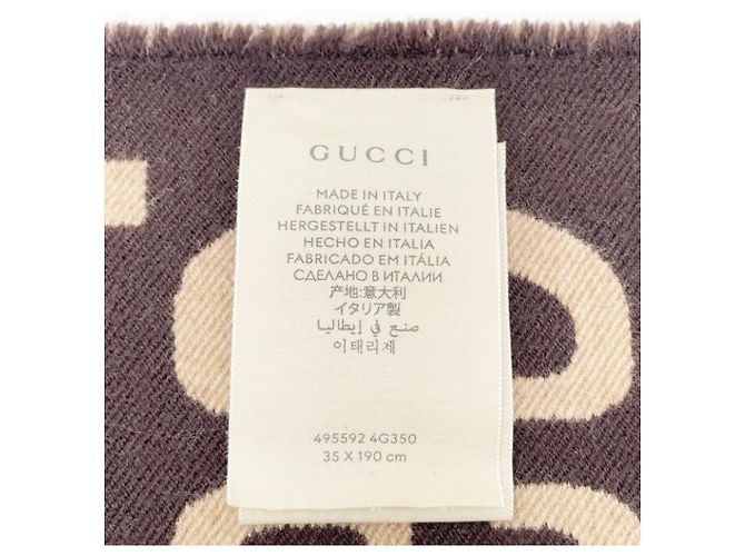 Sciarpa Gucci GG Jacquard in Beige e Marrone - vista 3