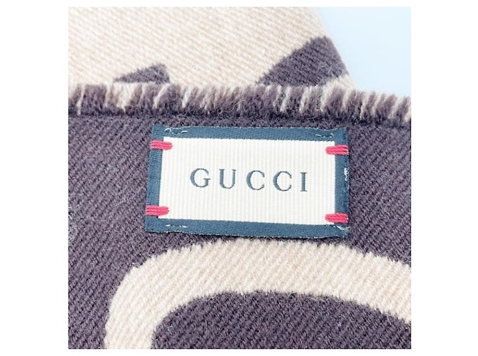 Sciarpa Gucci GG Jacquard in Beige e Marrone - vista 5