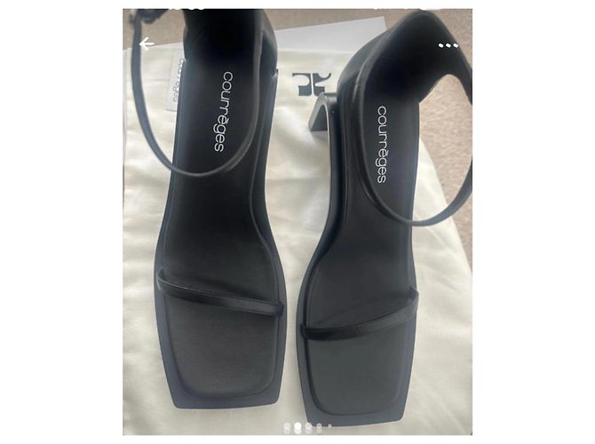 Sandali Courreges in pelle nera Nero - vista 3