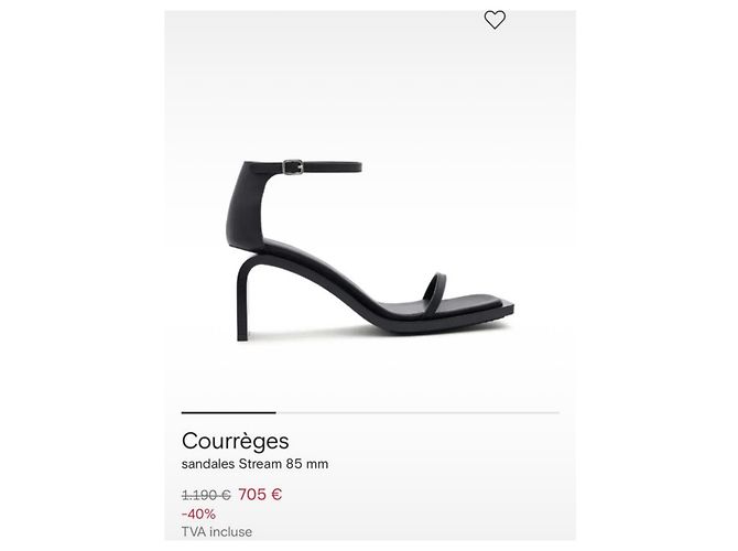 Sandali Courreges in pelle nera Nero - vista 4