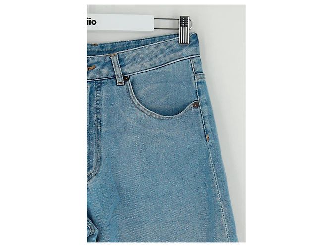 Maison Martin Margiela Jeans largos de algodão azul - vista 3