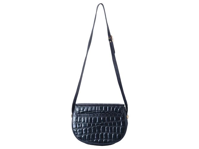 Autre Marque Borsa a tracolla in pelle di coccodrillo nera Collection Privée Nero - vista 3