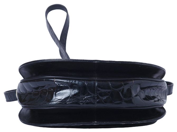 Autre Marque Borsa a tracolla in pelle di coccodrillo nera Collection Privée Nero - vista 4
