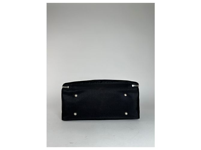 Vintage Courreges Canvas-Leder-Handtasche Schwarz - Ansicht 5