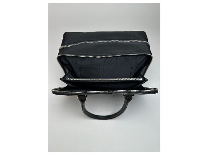 Vintage Courreges Canvas-Leder-Handtasche Schwarz - Ansicht 7