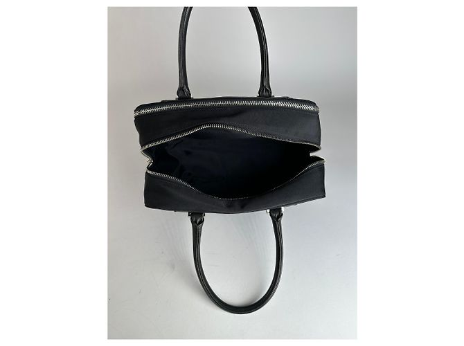Vintage Courreges Canvas-Leder-Handtasche Schwarz - Ansicht 8