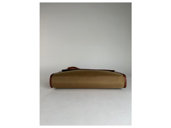 Vintage Givenchy Schultertasche aus Leder / Canvas Camel / Braun - Ansicht 10