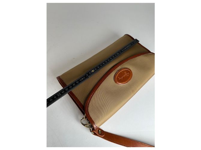 Vintage Givenchy Schultertasche aus Leder / Canvas Camel / Braun - Ansicht 14