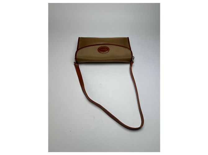 Vintage Givenchy Schultertasche aus Leder / Canvas Camel / Braun - Ansicht 15