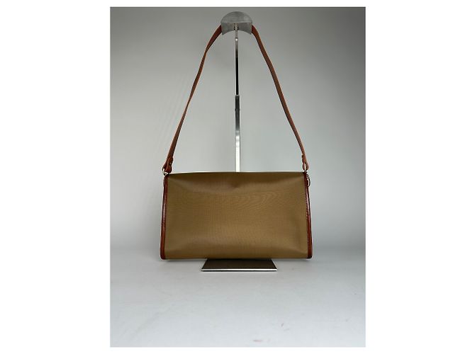 Vintage Givenchy Schultertasche aus Leder / Canvas Camel / Braun - Ansicht 2