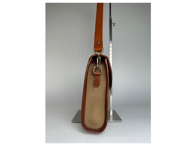 Vintage Givenchy Schultertasche aus Leder / Canvas Camel / Braun - Ansicht 5