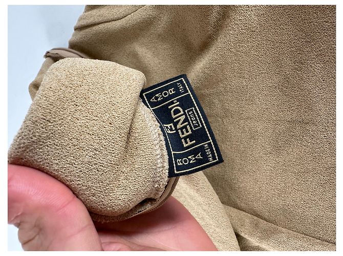 Vintage Fendi Roma Wollrollkragenpullover M Beige - Ansicht 10