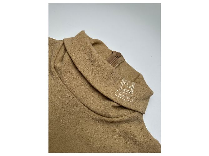 Vintage Fendi Roma Wollrollkragenpullover M Beige - Ansicht 5
