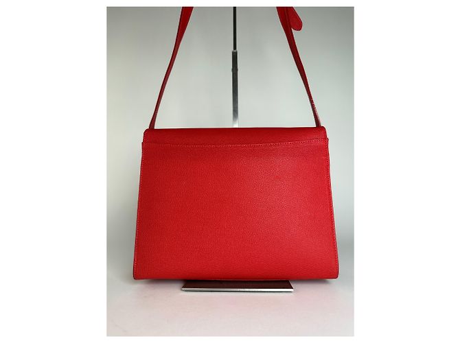 Vintage Givenchy Leder-Canvas Multiway Tasche Rot - Ansicht 12