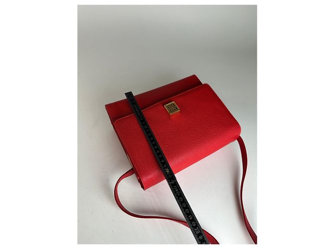 Vintage Givenchy Leder-Canvas Multiway Tasche Rot - Ansicht 13