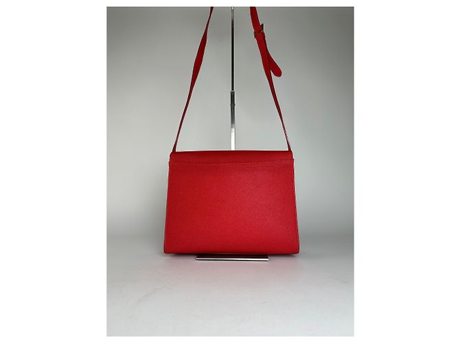 Vintage Givenchy Leder-Canvas Multiway Tasche Rot - Ansicht 2