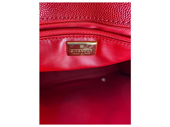 Vintage Givenchy Leder-Canvas Multiway Tasche Rot - Ansicht 4