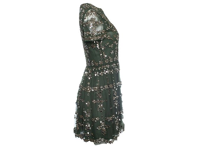 Valentino, verziertes Tüllkleid in Grün - Ansicht 4