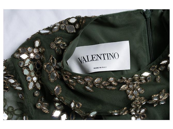 Valentino, verziertes Tüllkleid in Grün - Ansicht 5