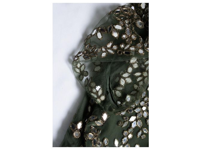 Valentino, verziertes Tüllkleid in Grün - Ansicht 6