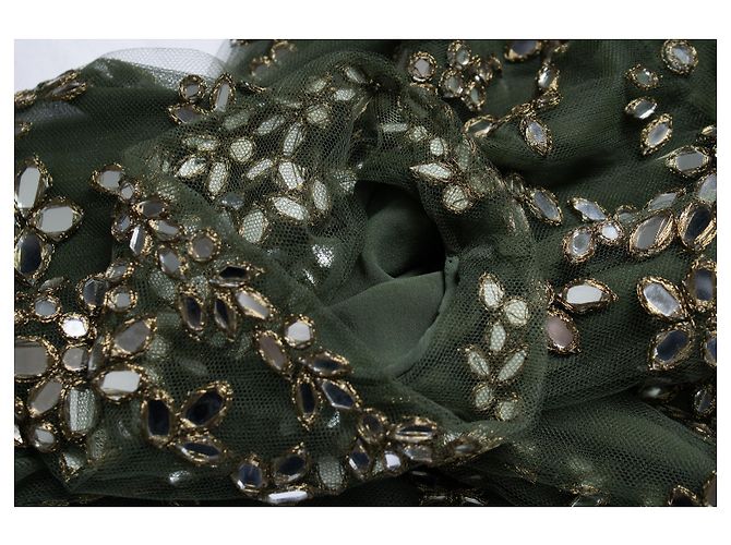 Valentino, verziertes Tüllkleid in Grün - Ansicht 7