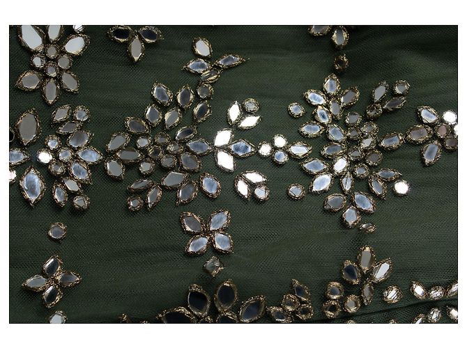 Valentino, verziertes Tüllkleid in Grün - Ansicht 8