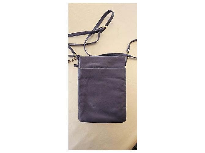 La Bagagerie Leather Shoulder Bag Dark purple - view 2