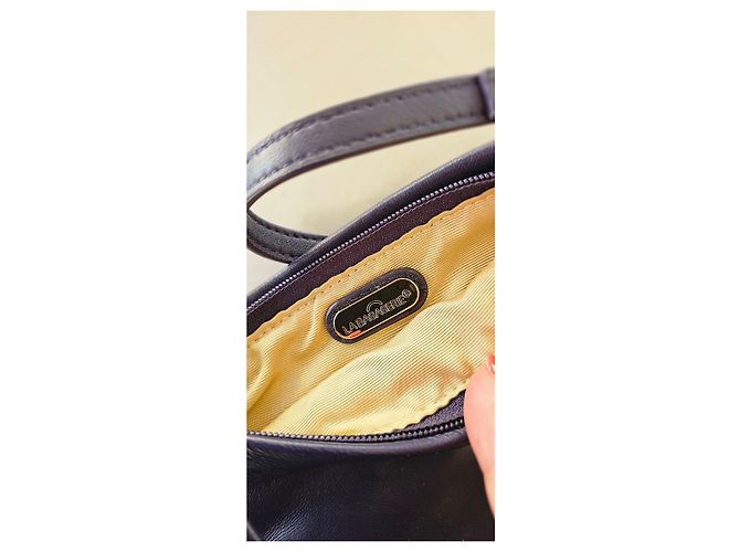 La Bagagerie Leather Shoulder Bag Dark purple - view 4