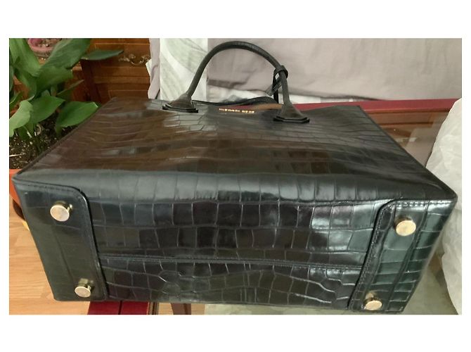 Borsa Tote in pelle effetto coccodrillo MICHAEL Michael Kors Mercer Nero - vista 13