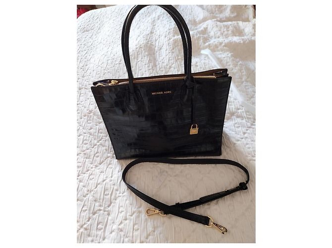Borsa Tote in pelle effetto coccodrillo MICHAEL Michael Kors Mercer Nero - vista 2