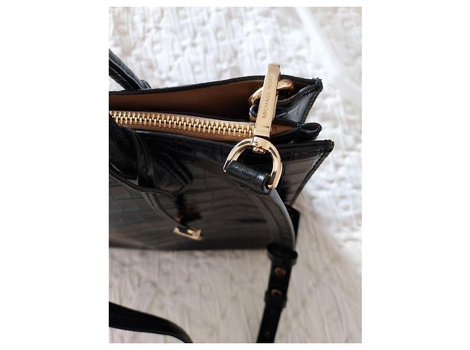 Borsa Tote in pelle effetto coccodrillo MICHAEL Michael Kors Mercer Nero - vista 3