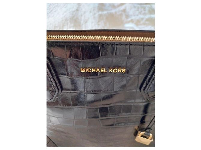 Borsa Tote in pelle effetto coccodrillo MICHAEL Michael Kors Mercer Nero - vista 5