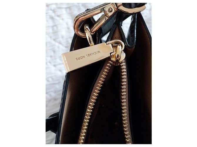 Borsa Tote in pelle effetto coccodrillo MICHAEL Michael Kors Mercer Nero - vista 8