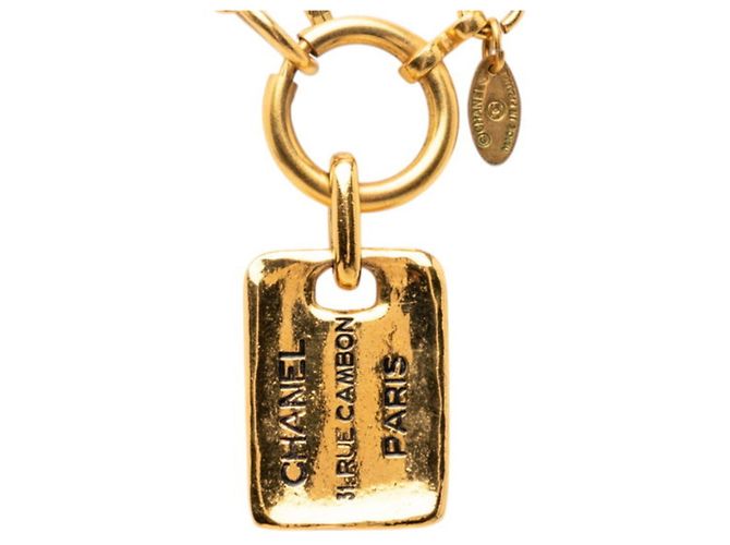 Collana Placca Tag Le Cambon 31 RUE CAMBON di Chanel D'oro - vista 2