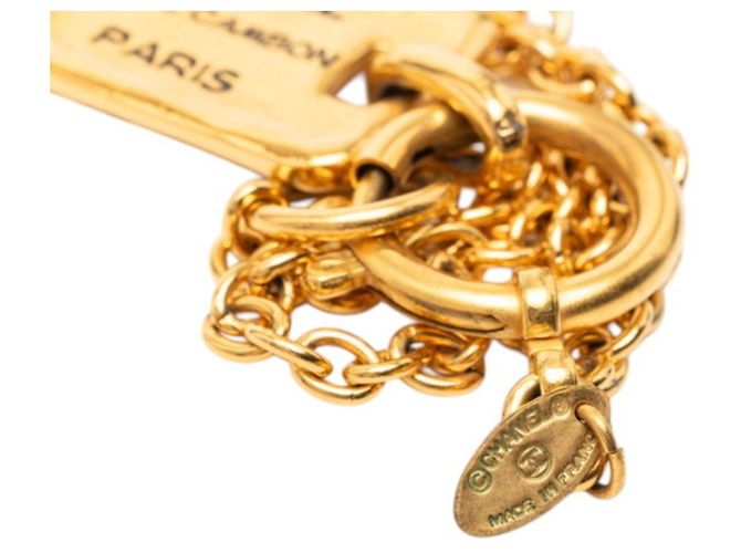 Collana Placca Tag Le Cambon 31 RUE CAMBON di Chanel D'oro - vista 4