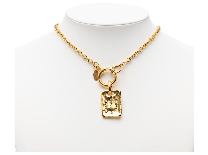 Collana Placca Tag Le Cambon 31 RUE CAMBON di Chanel D'oro - vista 6